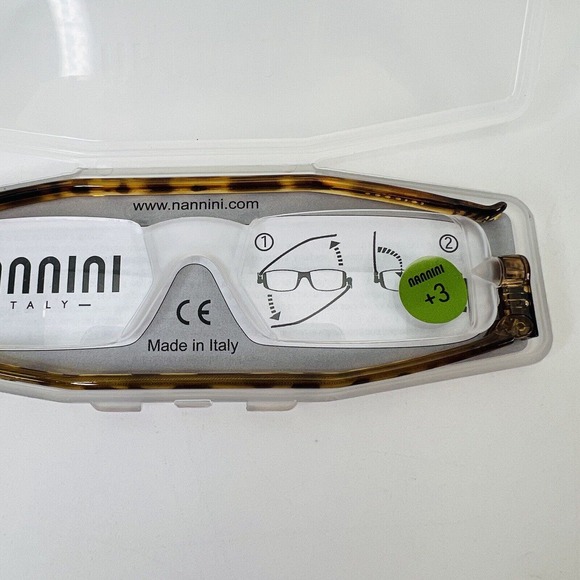 Nannini Compact Thin Folding Travel Reading Glasses +3 Made in Italy‎ - Picture 4 of 9